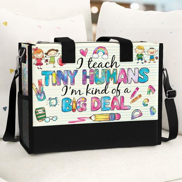 Large Waterproof Tote Bag with Pockets for Travel Work Grocery Women Gift - Picture 6 of 6